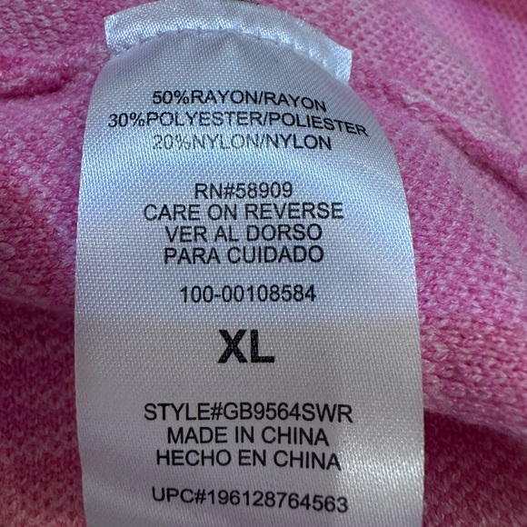 Gianni Bini GB Sweater Dress Pink Marble Swirl Long Sleeve NWT Size XL - Picture 8 of 11